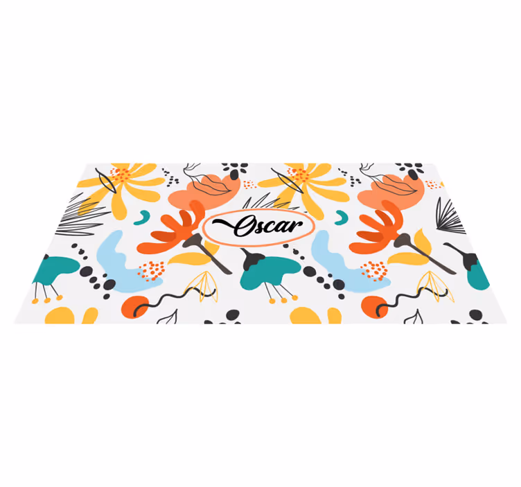 Tapis vinyle chambre fleurs abstraites personnalisées - TenStickers