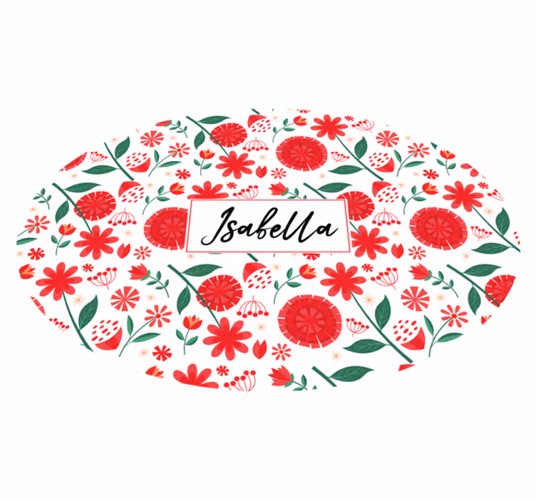 Tapis vinyle chambre fleurs rouges personnalisées - TenStickers