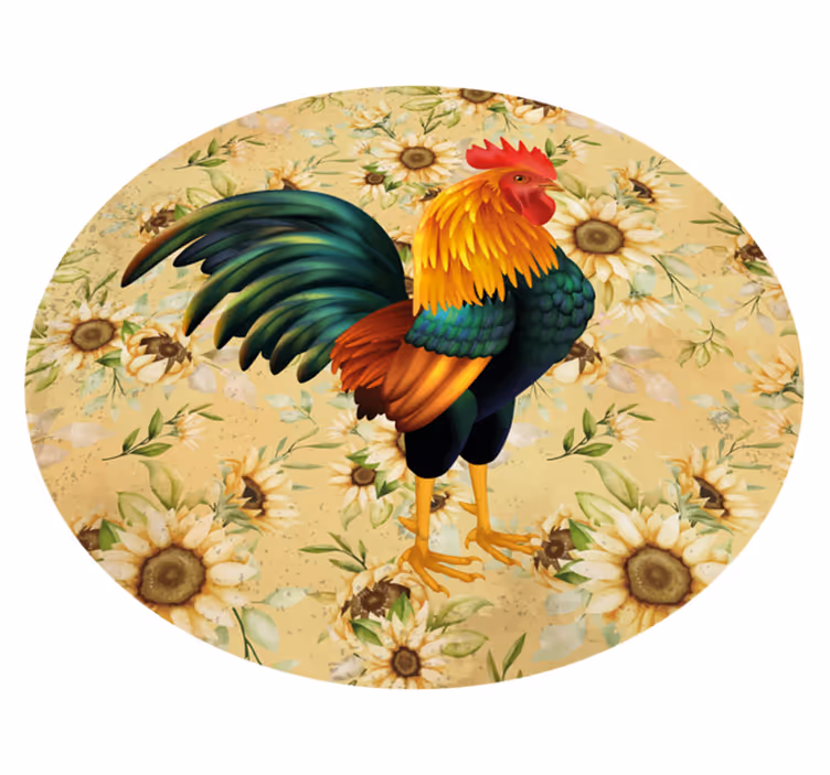 Tapis vinyle fleurs et plantes coq Éclatant - TenStickers