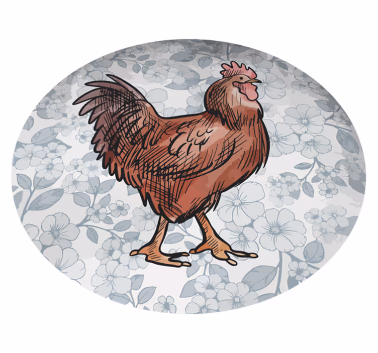Tapis vinyle animal coq charmant - TenStickers