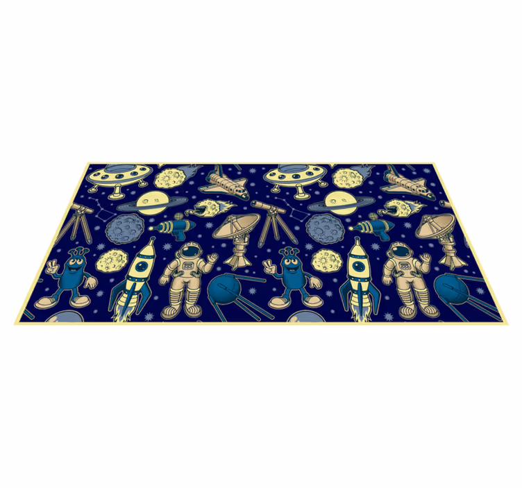 Tapis vinyle pour enfants Planètes, astronautes et fusée - TenStickers