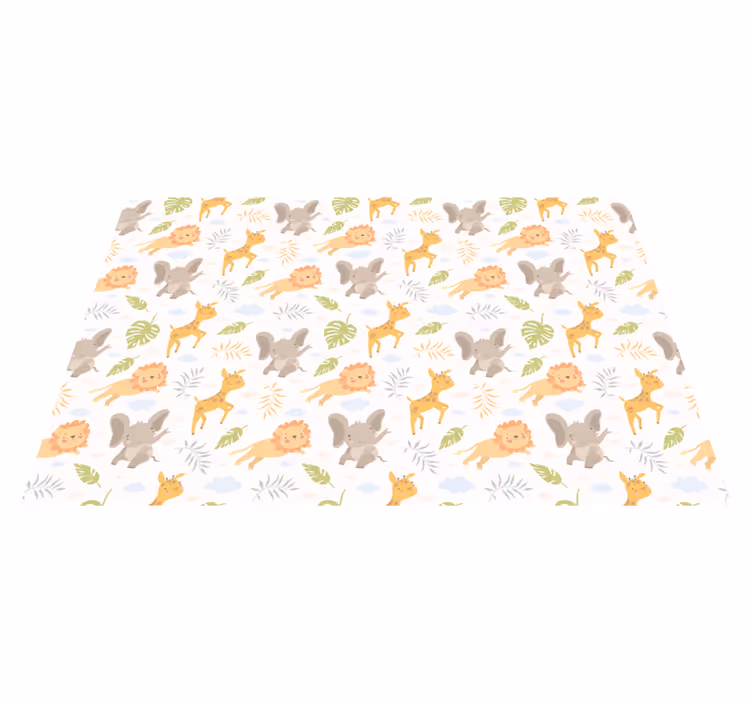 Tapis vinyle pour enfants adorables créatures de safari - TenStickers