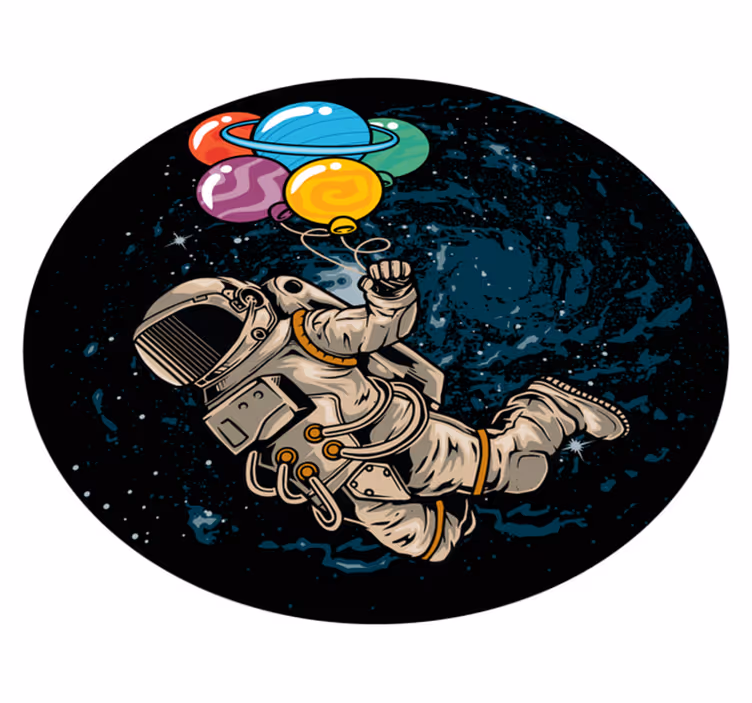 Tapis vinyle salon Astronaute flottant dans l'espace avec des bal - TenStickers