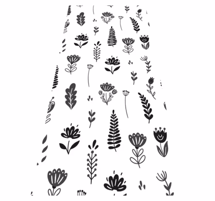 Tapis vinyle fleurs et plantes motif de silhouette florale - TenStickers