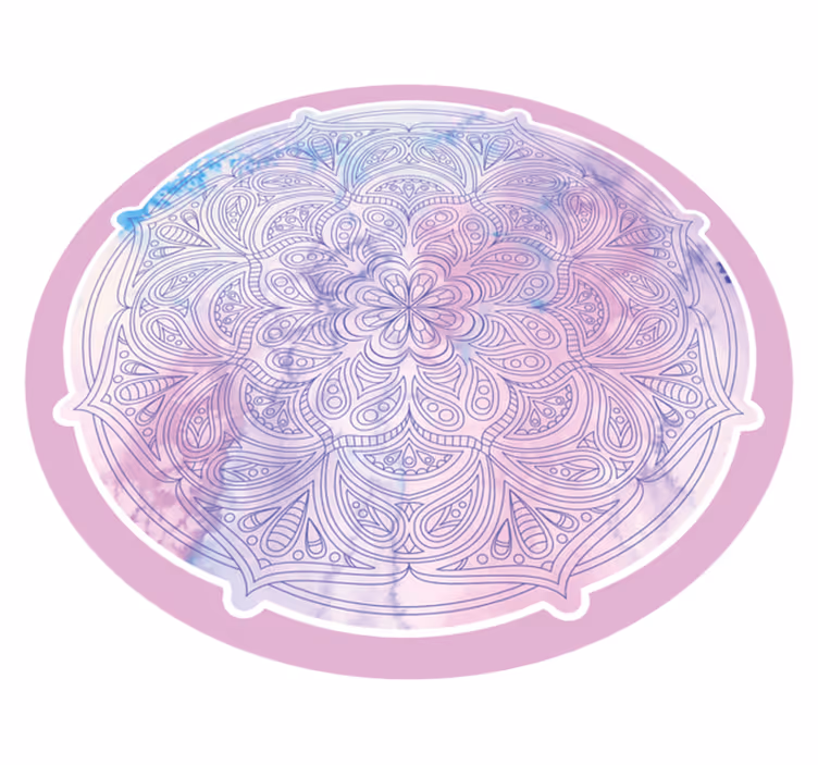 Tapis vinyle mandala floral rose pastel - TenStickers
