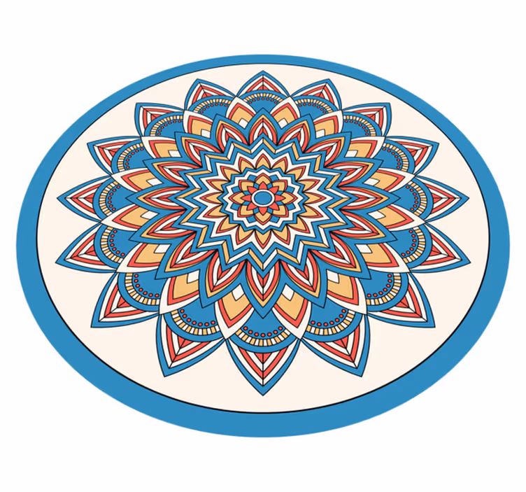 Tapis vinyle mandala arrangement botanique vibrant - TenStickers
