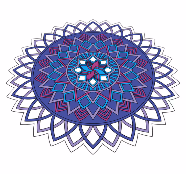 Tapis vinyle mandala composition florale complexe - TenStickers