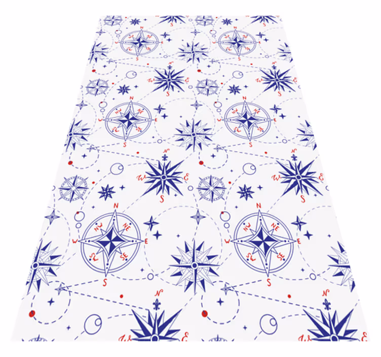 Tapis vinyle salle de bain motif de boussole nautique - TenStickers