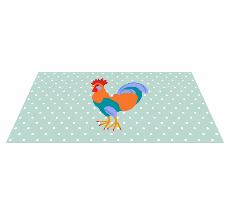 Tapis vinyle animal art de coq vibrant - TenStickers