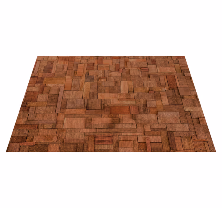 Tapis vinyle en bois Imitation de briques de bois - TenStickers
