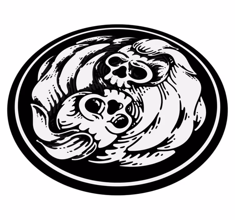 Tapis vinyle halloween vagues crâniennes - TenStickers