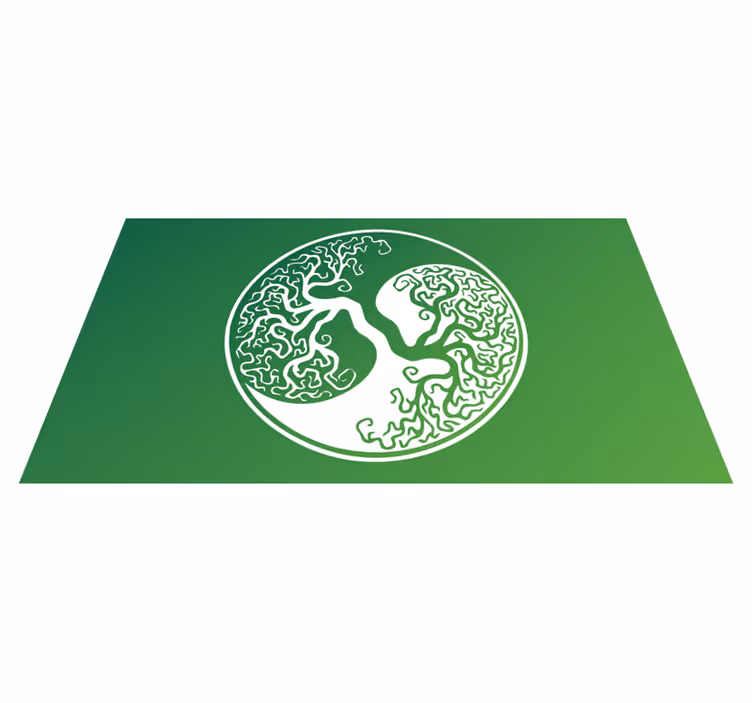 Tapis vinyle nature cercle de silhouette d'arbre - TenStickers
