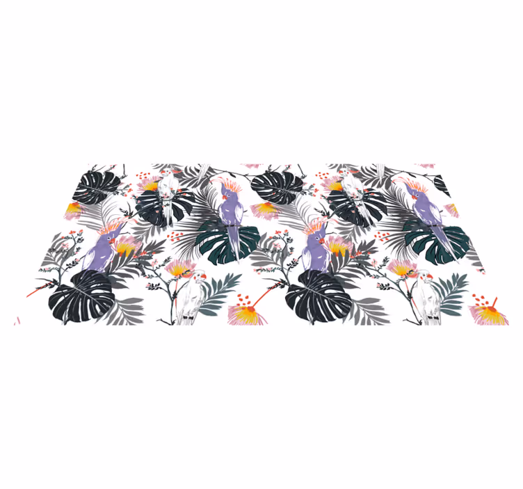Tapis vinyle perroquets rouges et violets - TenStickers