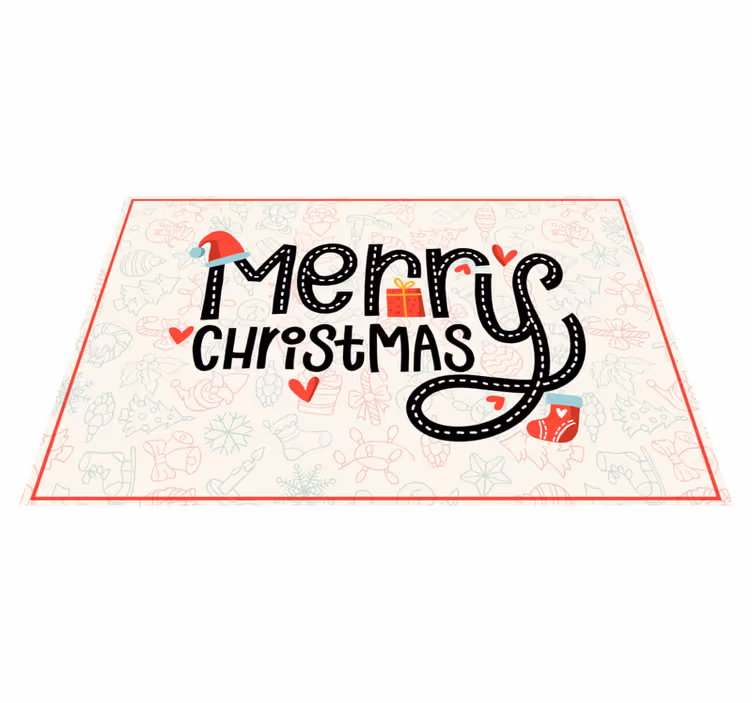 Tapis vinyle noël salutations joyeuses - TenStickers
