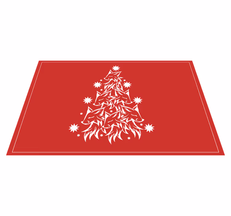 Tapis vinyle noël conception d'arbre à loups - TenStickers