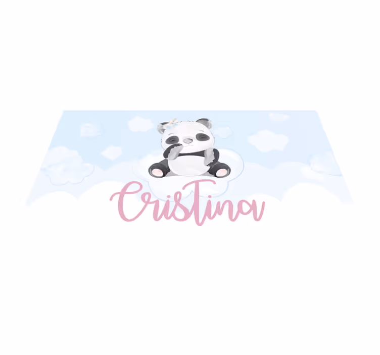 Tapis vinyle personnalisé illustration de panda mignon - TenStickers