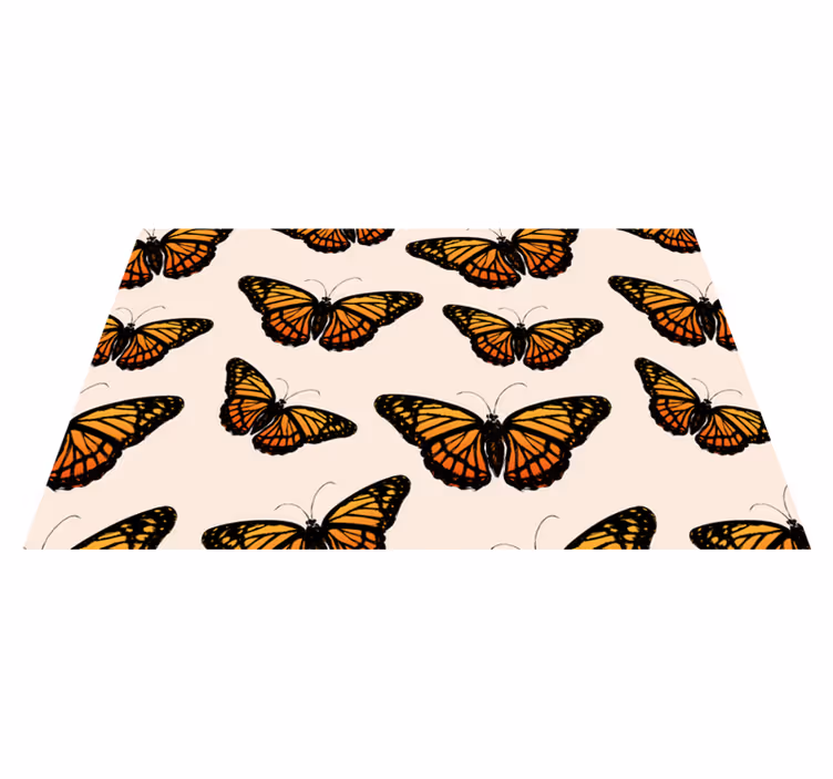 Tapis vinyle animal motif papillon vibrant - TenStickers
