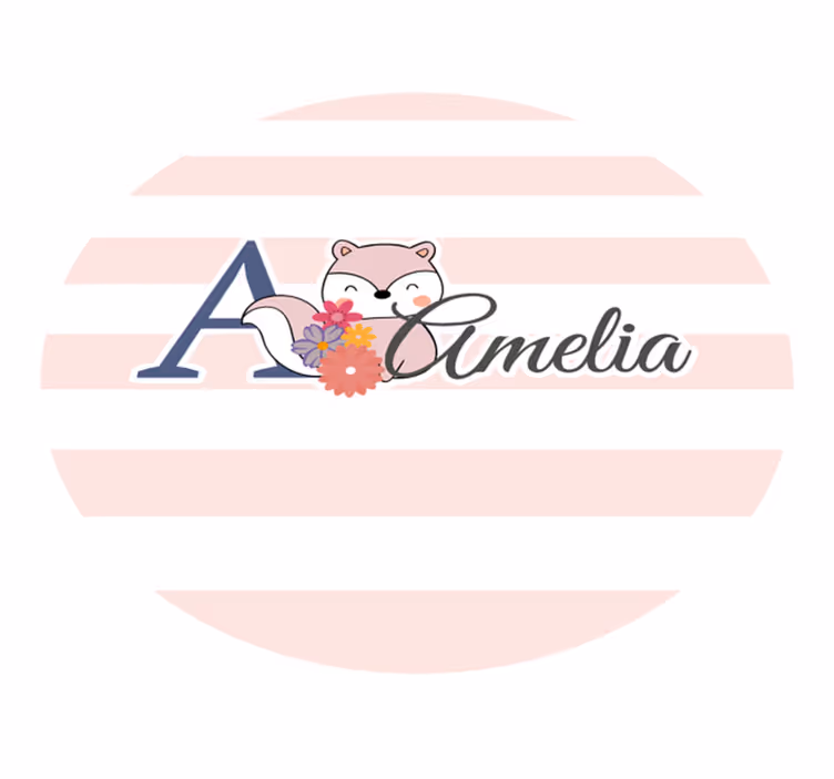 Tapis vinyle chambre bebe écureuil d'animaux mignons avec nom - TenStickers