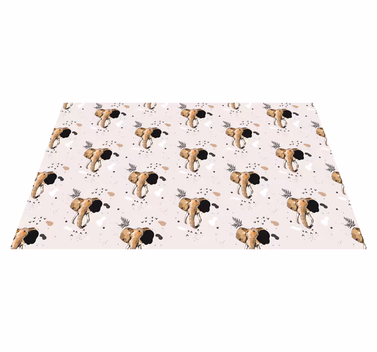 Tapis vinyle animal jeu de motifs d'éléphant - TenStickers