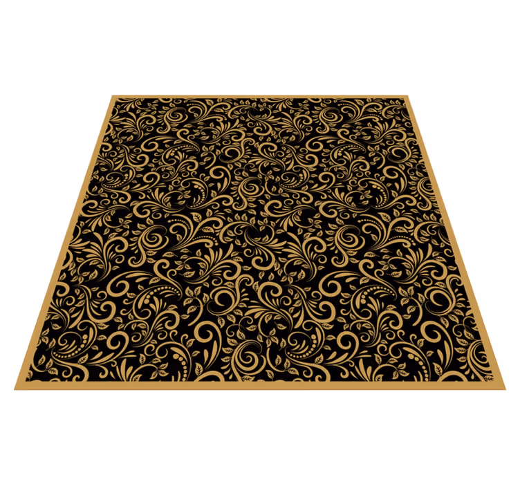 Tapis vinyle fleurs et plantes motif tourbillonnant élégant - TenStickers
