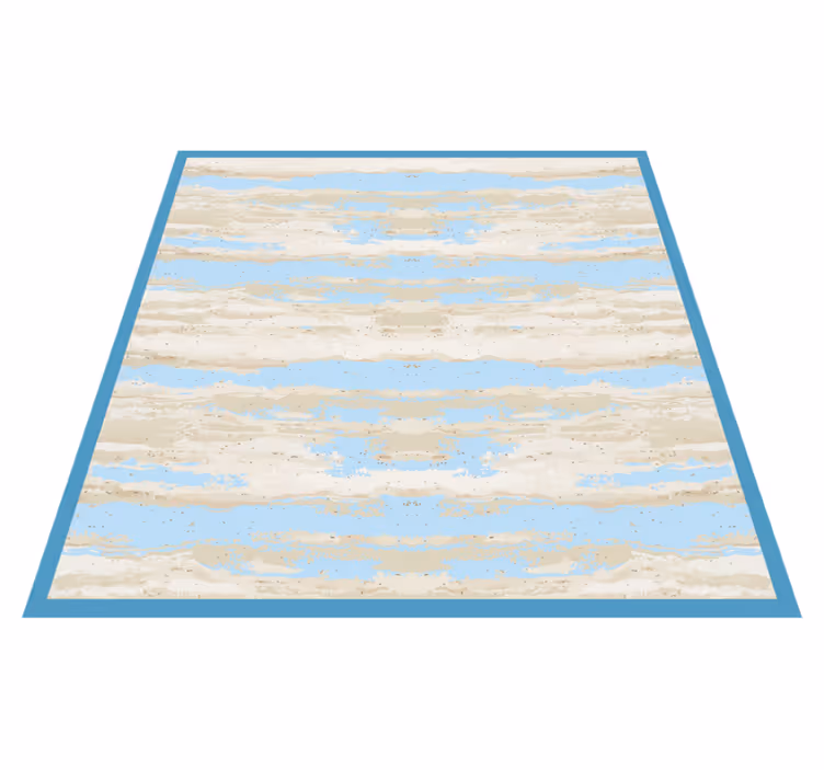 Tapis vinyle imitation parquet faux grise et bleue - TenStickers