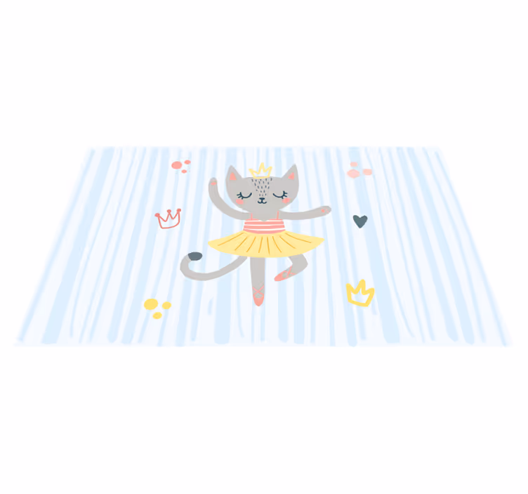 Tapis vinyle pour enfants illustration de chat dansant - TenStickers