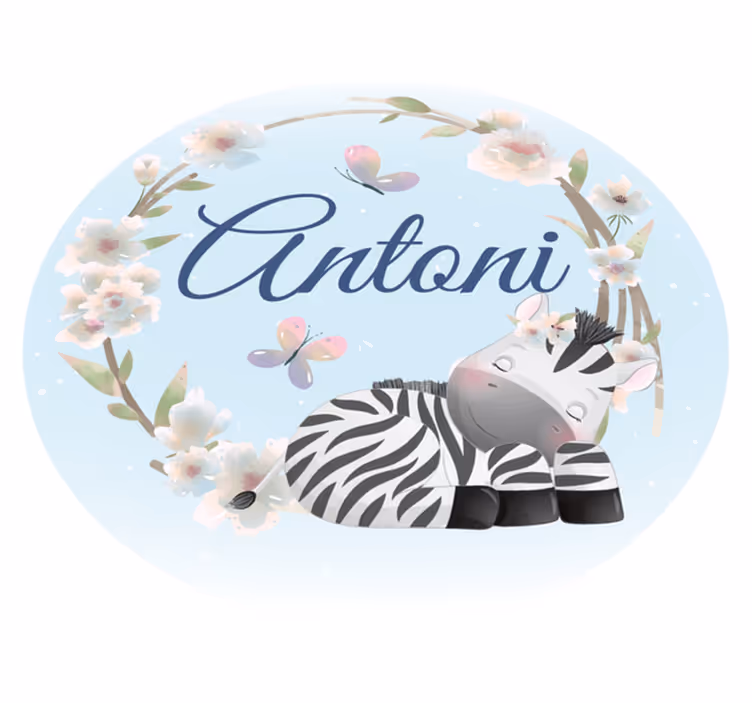Tapis vinyle chambre bébé bébé zèbre personnalisé - TenStickers