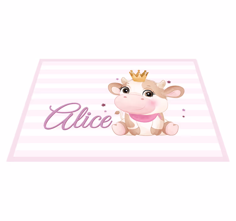 Tapis vinyle personnalisé personnage de vache mignon - TenStickers