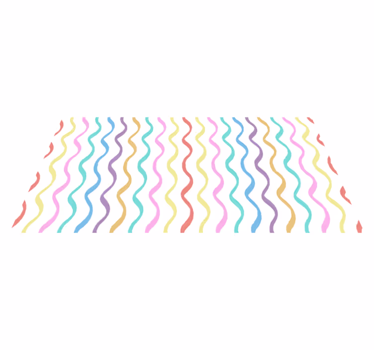 Tapis vinyle nordique lignes ondulées colorées - TenStickers