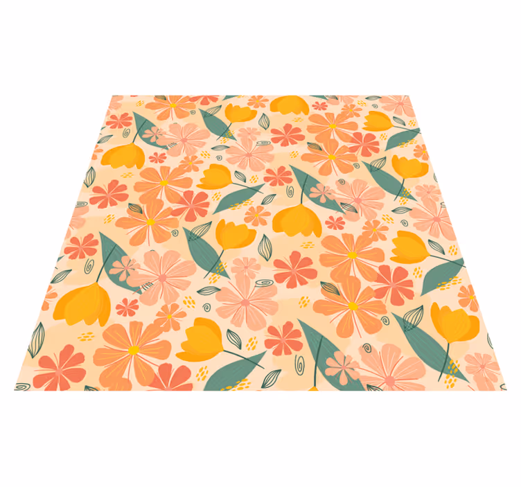 Tapis vinyle fleurs et plantes Éclosions florales - TenStickers