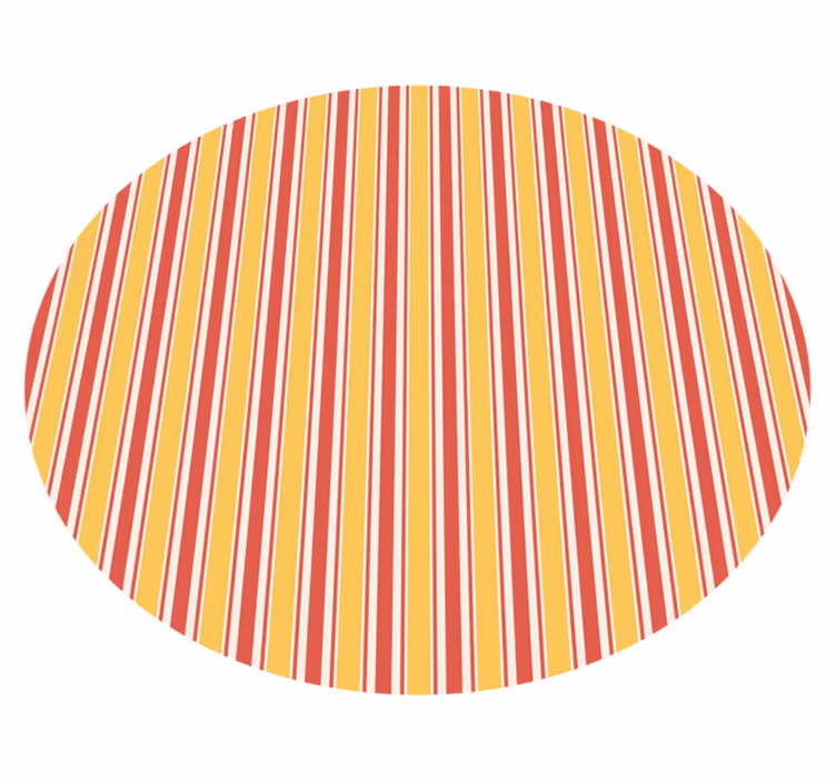 Tapis vinyle rond Rayures oranges et rouges - TenStickers