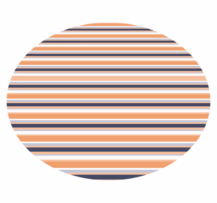 Tapis vinyle rond Pastel rayé rétro horizontal - TenStickers