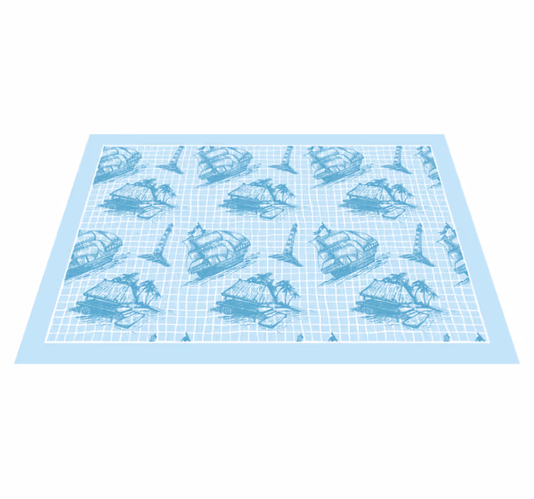 Tapis vinyle salle de bain motifs à thème côtier - TenStickers