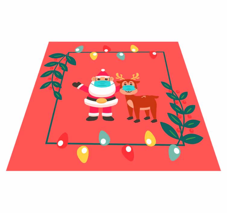 Tapis vinyle noël charm de santa avec masque - TenStickers