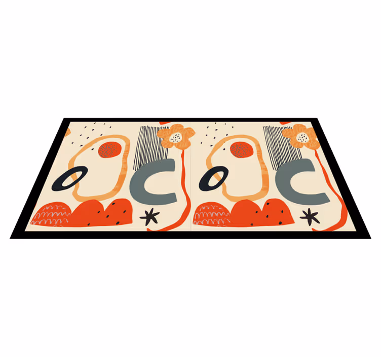 Tapis vinyle design moderne éléments floraux audacieux - TenStickers