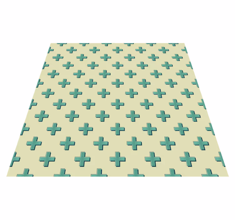 Tapis vinyle géométrique formes menthe plus - TenStickers