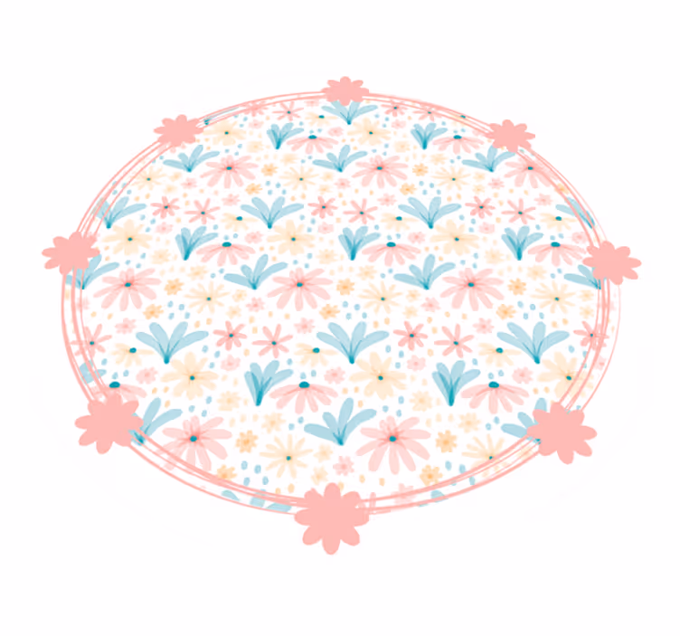 Tapis vinyle fleurs et plantes motif de floraison douce - TenStickers