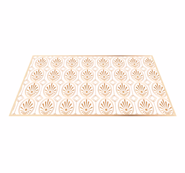 Tapis mosaique vinyle motif doré sophistiqué - TenStickers
