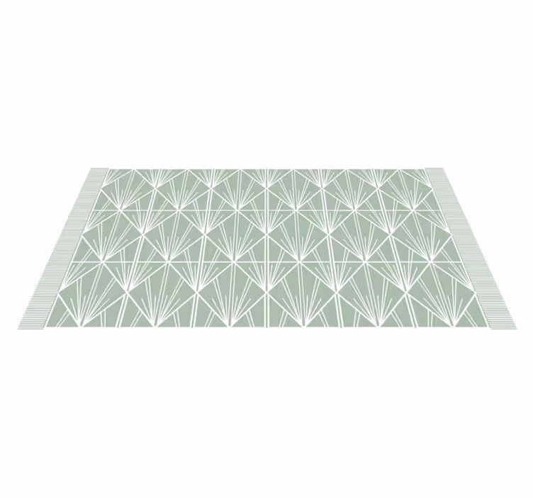 Tapis vinyle carreaux de ciment feuilles géométriques - TenStickers
