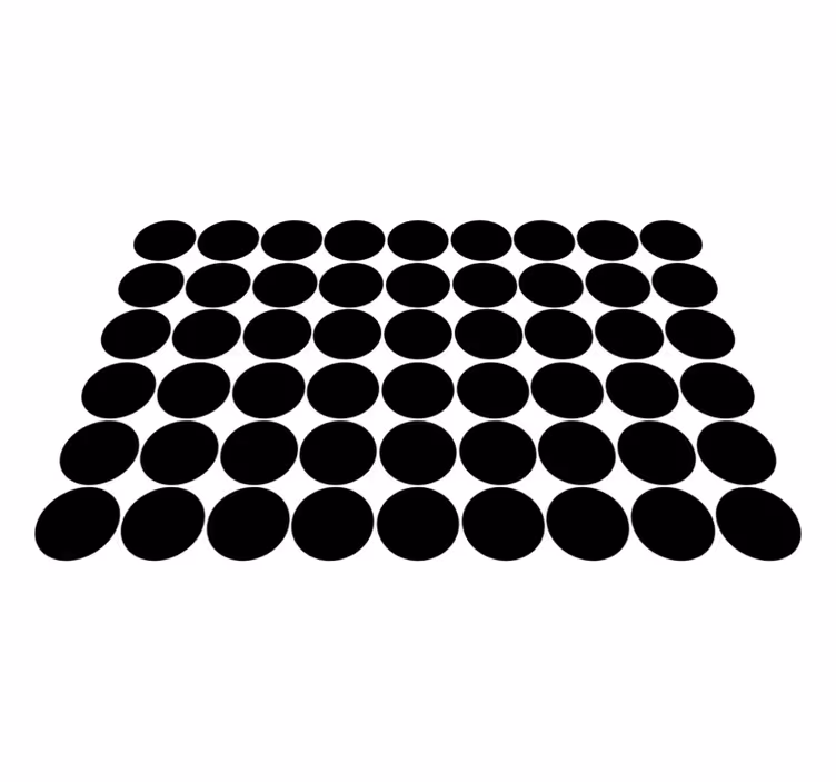Tapis vinyle géométrique motif de cercle monochrome - TenStickers