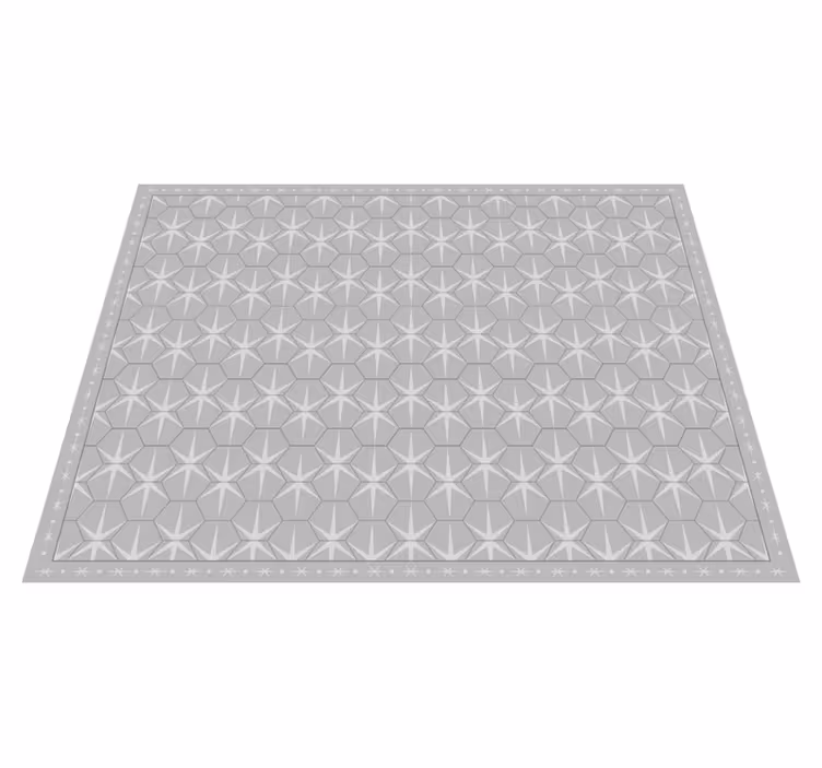 Tapis vinyle gris motif étoile hexagonale - TenStickers