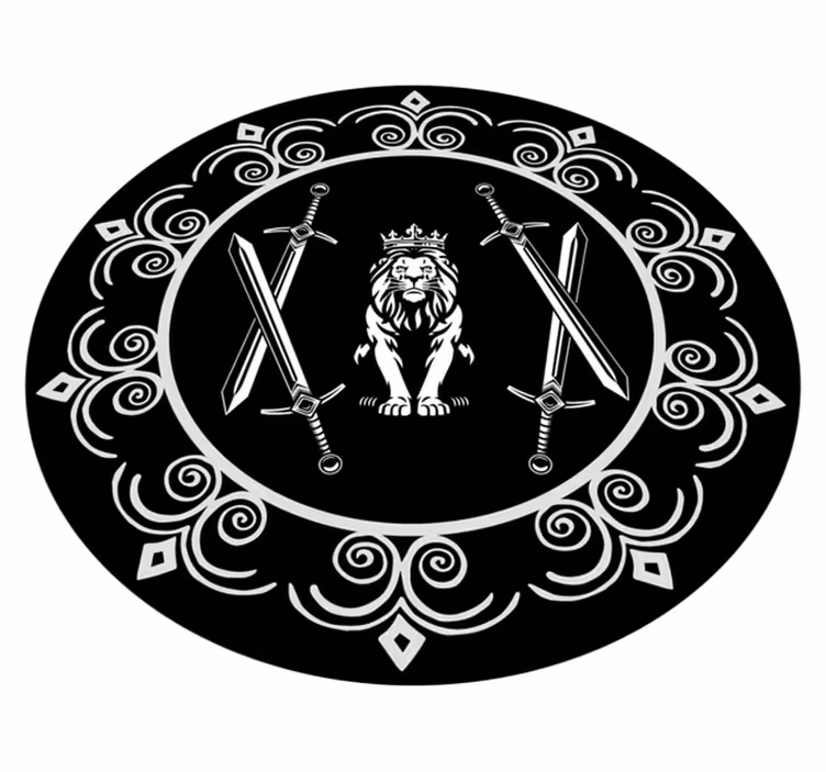 Tapis vinyle rond emblème du lion majestueux - TenStickers