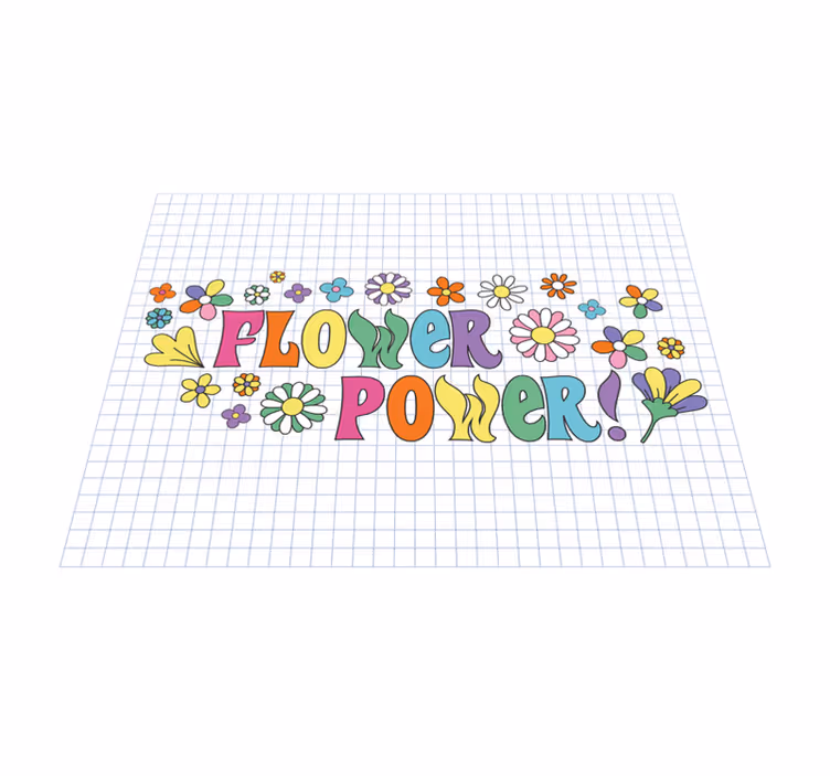 Tapis vinyle fleurs et plantes conception de flower power - TenStickers
