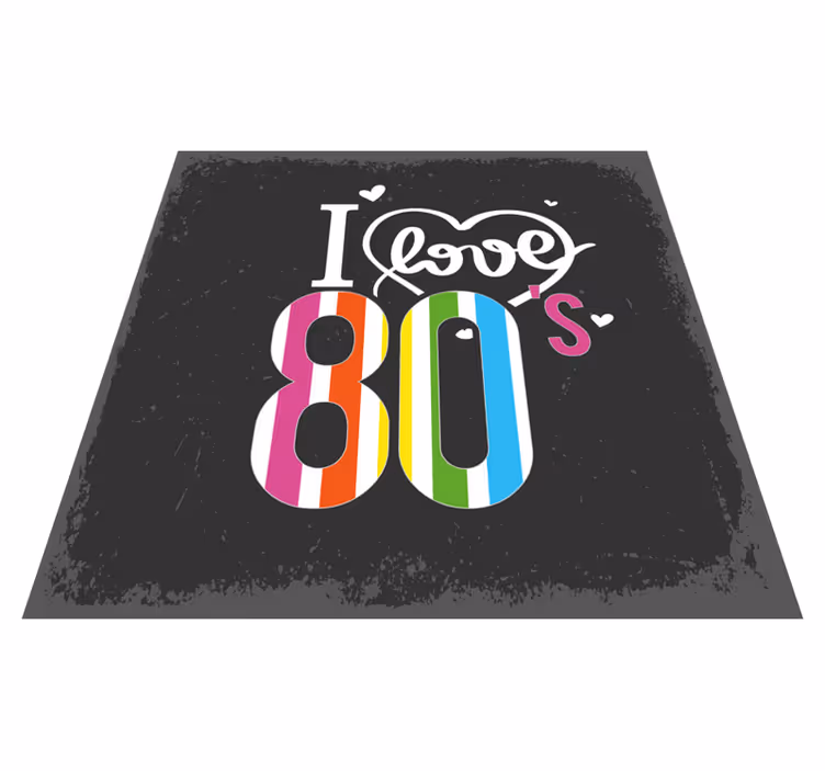 Tapis mosaique vinyle amour rétro des années 80 - TenStickers