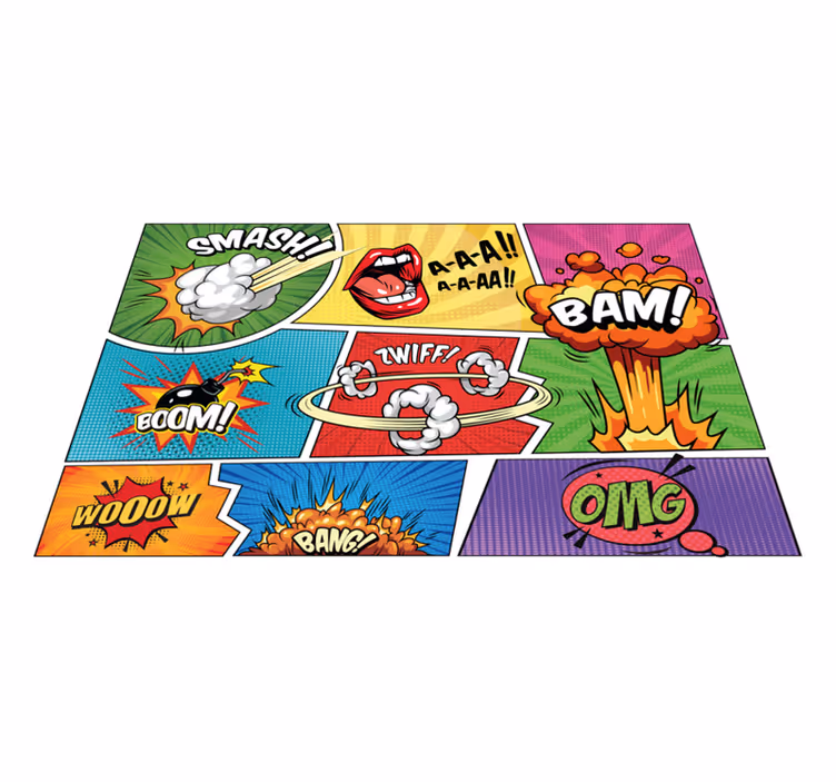 Tapis vinyle retro Bande dessinée de super-héros rétro - TenStickers