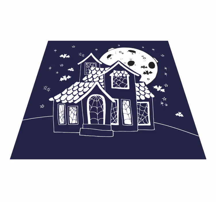 Tapis vinyle halloween décor de manoir effrayant - TenStickers