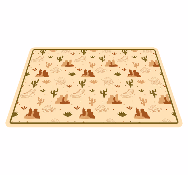 Tapis vinyle pour enfants Animaux sauvages dans le désert - TenStickers