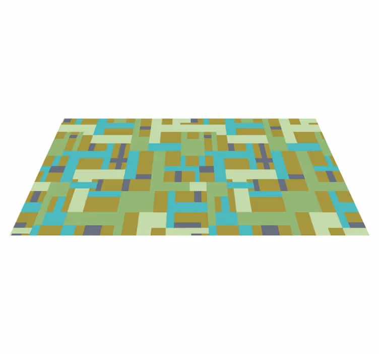 Tapis vinyle géométrique segments de couleur verte - TenStickers