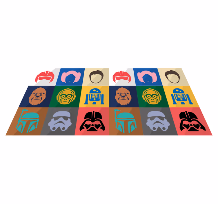 Tapis vinyle ado visages des personnages du film - TenStickers