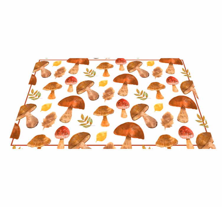 Tapis vinyle nature champignon et feuille - TenStickers